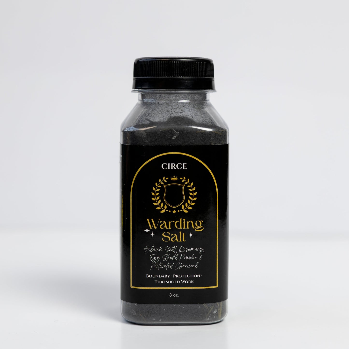 Warding Salt ritual protection blend - black salt rosemary activated charcoal 8oz by Hex & Harvest Co.
