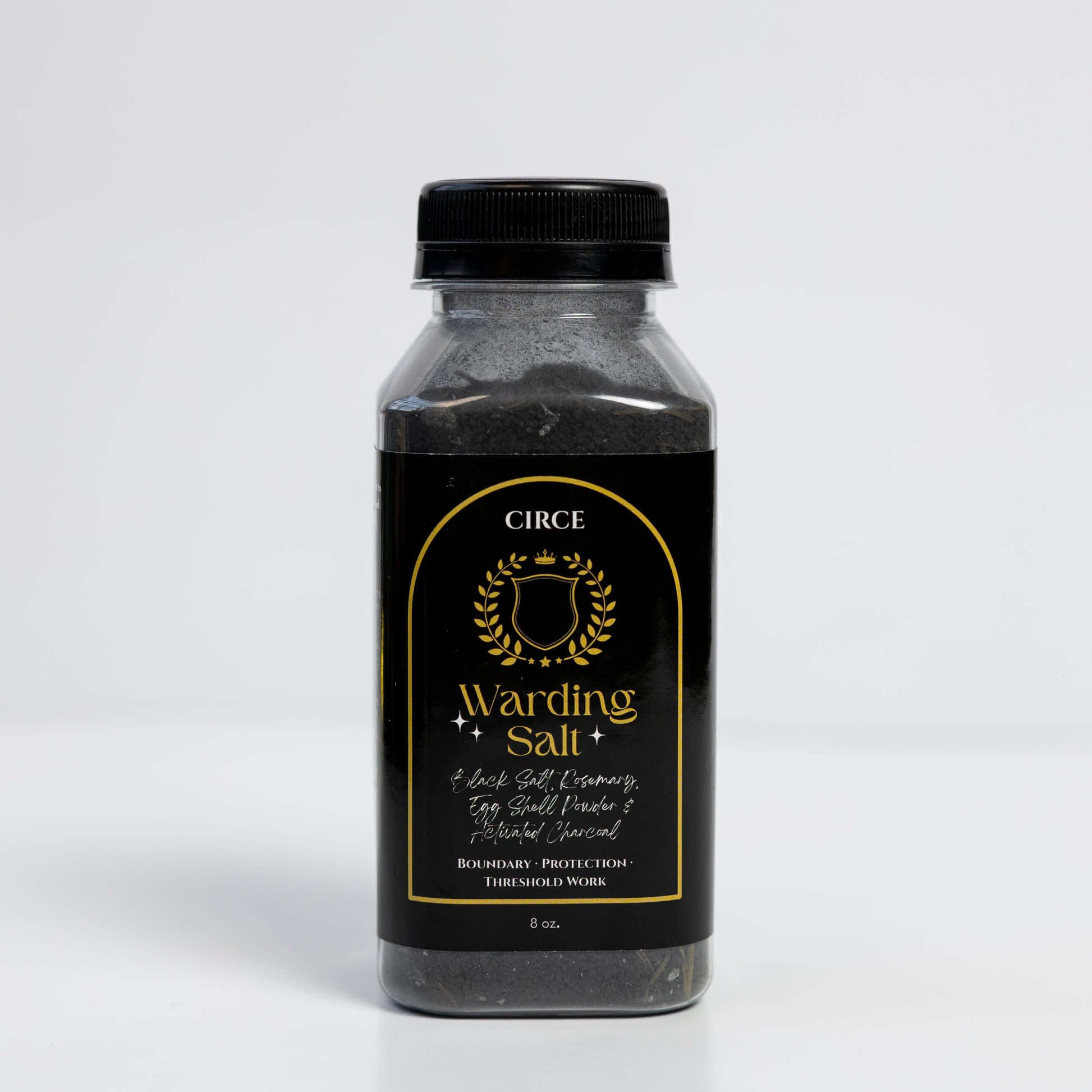 Warding Salt ritual protection blend - black salt rosemary activated charcoal 8oz by Hex & Harvest Co.