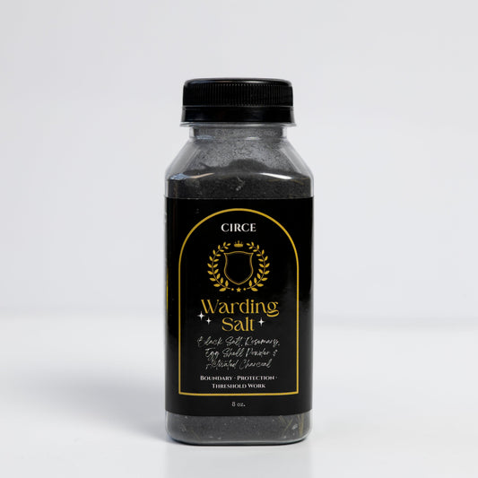 Warding Salt ritual protection blend - black salt rosemary activated charcoal 8oz by Hex & Harvest Co.