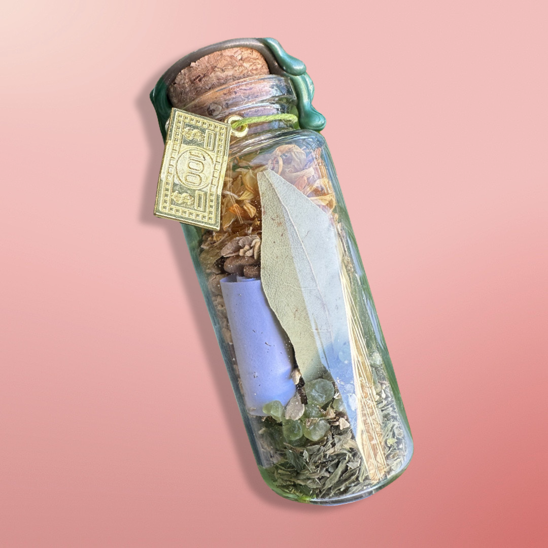 Money Spell Jar - abundance prosperity ritual jar by Hex & Harvest Co. apothecary